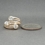 Estate 14K Y Gold 0.84ctw I/SI1 Diamond Crossover Ring