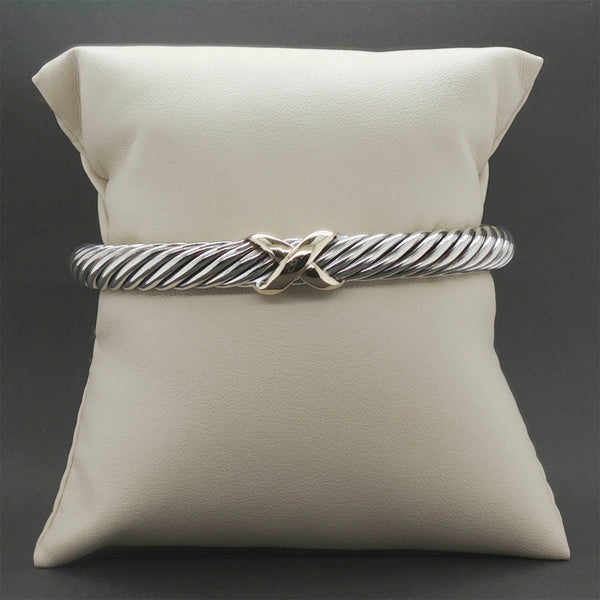 Estate David Yurman SS 18 X Cuff Bracelet