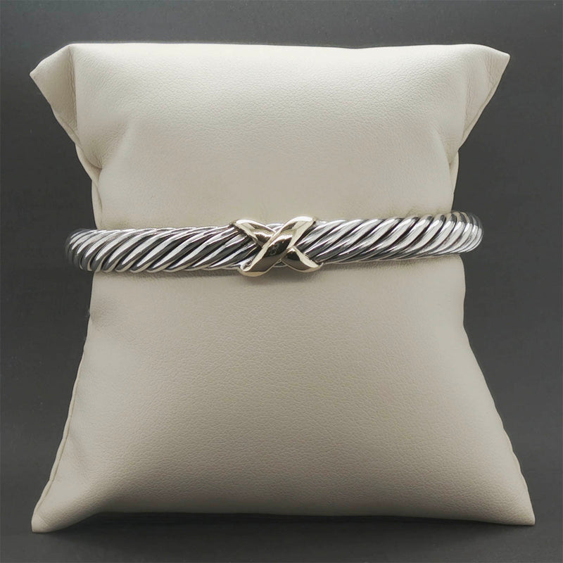 Estate David Yurman SS 18 X Cuff Bracelet