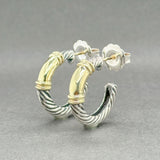 Estate David Yurman SS 14 Cable Hoop Earrings