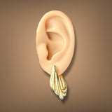 Estate 14K Y Gold Electroplated Oval Twist Hoop Earrings