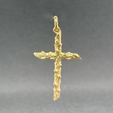 Estate 14K Y Gold 40.3mm Wood Cross Pendant