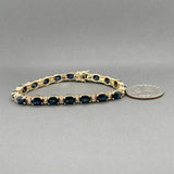Estate 14K Y Gold 34.56ctw Sapphire & 0.84ctw Diamond Bracelet