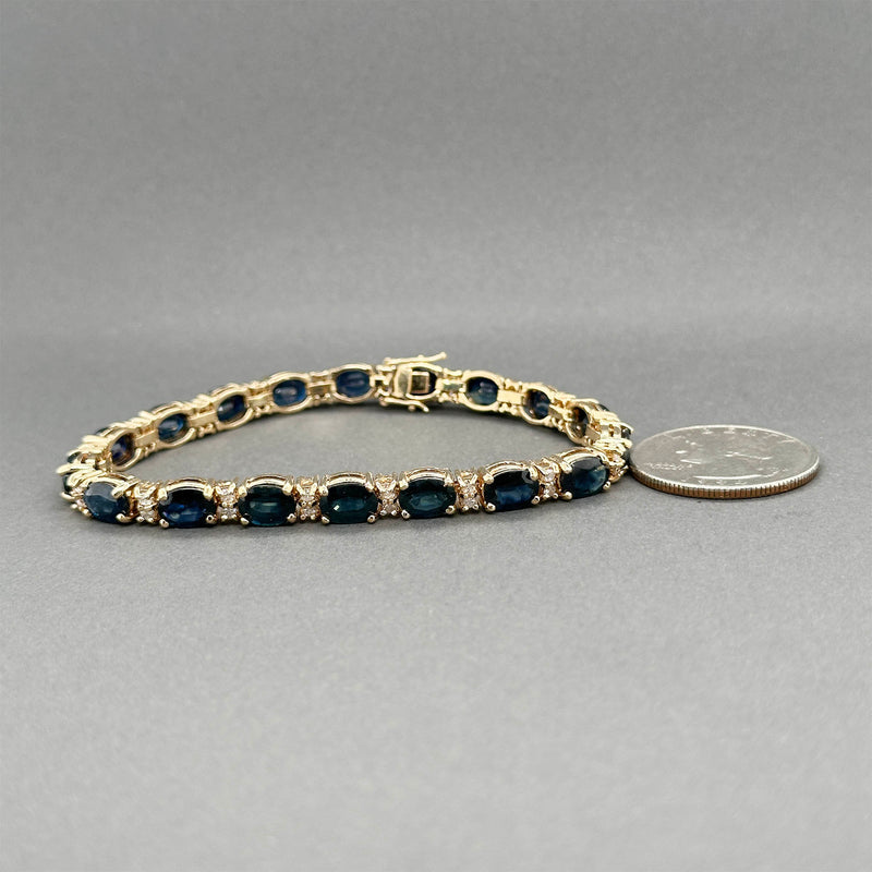 Estate 14K Y Gold 34.56ctw Sapphire & 0.84ctw Diamond Bracelet
