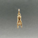Estate 18K Y Gold 23.9mm Mano Cornuto Pendant