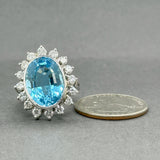 Estate 14K W Gold 13.12ct Topaz & 1.12ctw G/SI1 Diamond Cocktail Ring