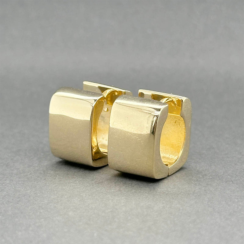 Estate 14K Y Gold 14.74mm Square Huggie Earrings