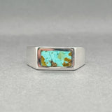 Estate SS Turquoise Inlay Men’s Ring