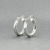 Estate 14K W Gold 17mm Huggie Earrings