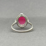 Estate 14K W Gold 3.89ct Lab-Created Star Ruby & 0.27ctw Diamond Ring