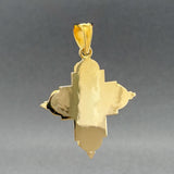 Estate 18K Y Gold Sapphire 43.1mm Cross Pendant