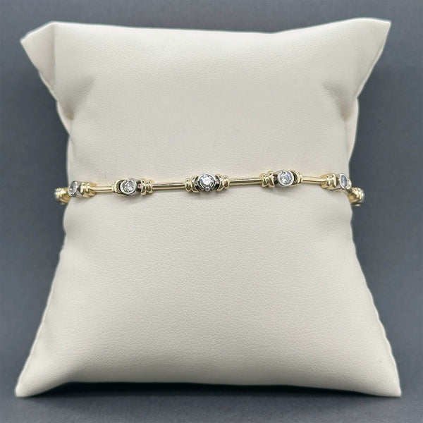Estate 14K Y Gold 1.06ctw Diamond Link Bracelet