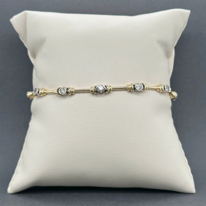 Estate 14K Y Gold 1.06ctw Diamond Link Bracelet