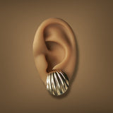 Estate 14K Y Gold Shell Dome Earrings