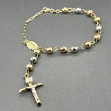Estate 14K Tri Color Gold Rosary Bracelet