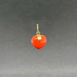 Estate 14K Y Gold Coral Heart Pendant