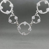 Estate Judith Ripka 18K W Gold 5.80ctw Diamond Garland Circle Necklace