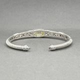Estate Judith Ripka SS 18 Citrine & Diamond Cuff Bracelet