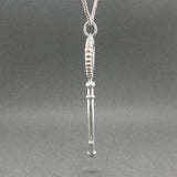 Estate Tiffany & Co. SS Blue Enamel Large Beaded Key Pendant