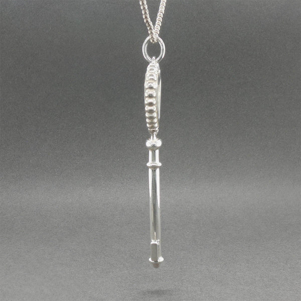 Estate Tiffany & Co. SS Blue Enamel Large Beaded Key Pendant