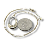 14K TT 0.18ctw G/SI1 Oval Bezel Set Diamond Pendant