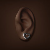 Estate Tiffany & Co. SS Heart Stud Earrings
