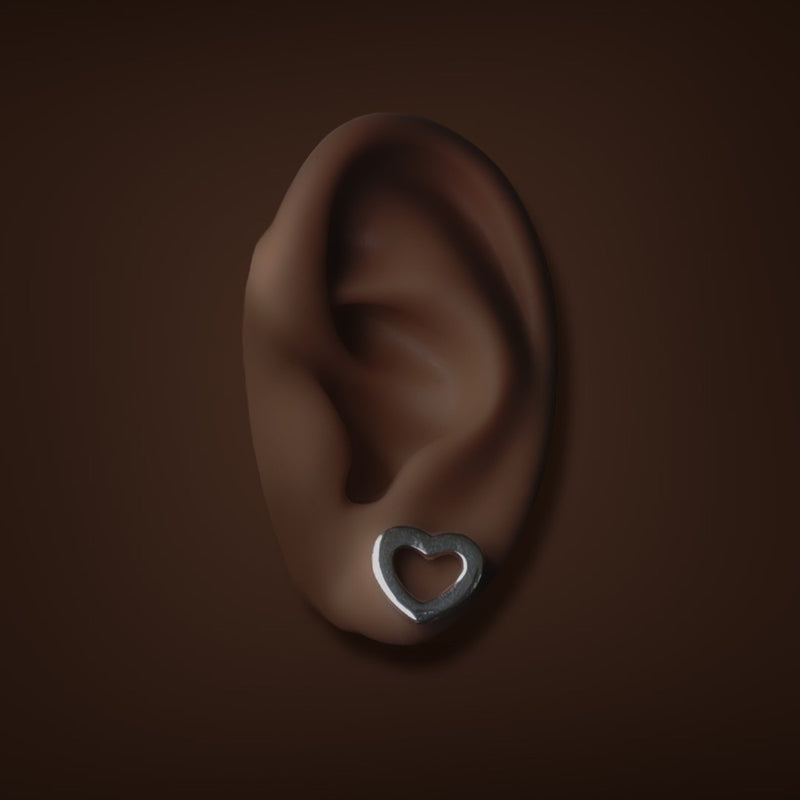 Estate Tiffany & Co. SS Heart Stud Earrings