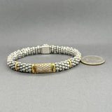 Estate Lagos SS 18 0.54ctw Diamond Caviar Bracelet