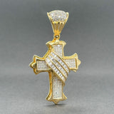 Estate 14K Y Gold 10.45ctw G-H/VS2-I1 Diamond Cross Pendant