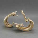 Estate Tiffany & Co. 18K Y Gold Vintage Atlas J Hoop Earrings