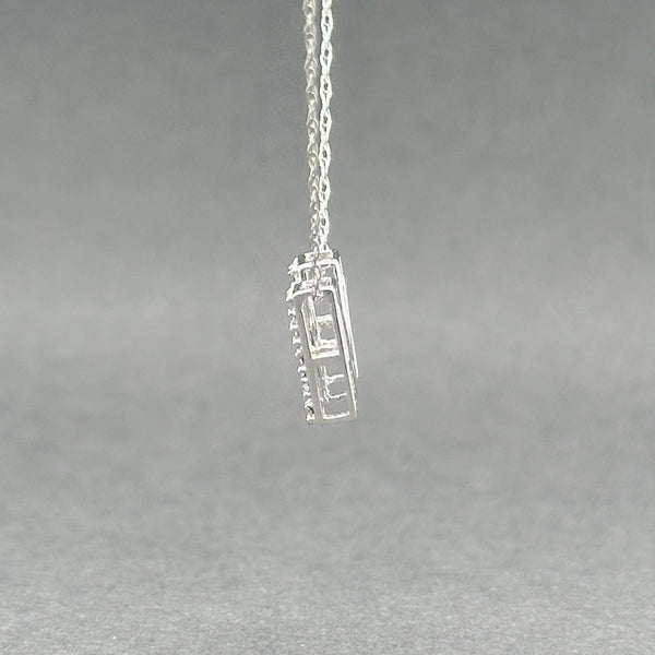 Estate 10K W Gold 0.02ctw Diamond M Pendant