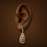 Estate 14K R Gold Filigree Drop Earrings