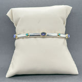 Estate David Yurman SS 18 Turquoise & Iolite Bangle Bracelet