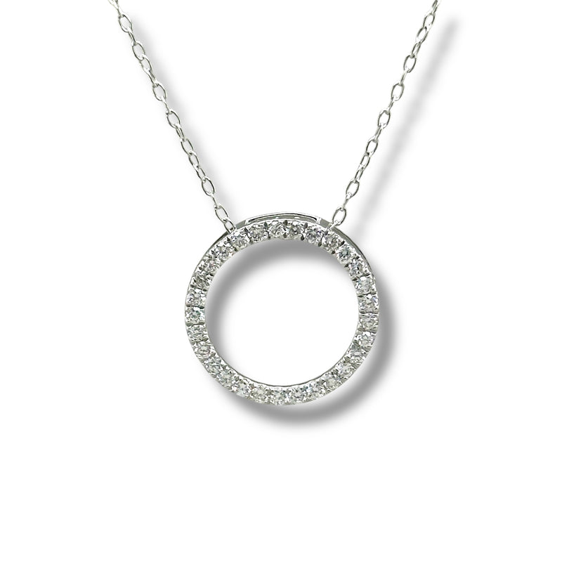 SS 0.50ct F-G/VS2 Lab Created Diamond Circle Pendant