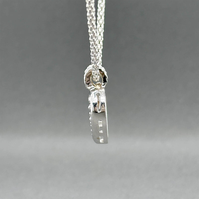 Estate 14K W Gold 1.22ctw H-I/SI1-I2 Diamond Heart Pendant