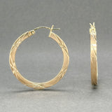 Estate 14K Y Gold 31.6mm D/C Hoop Earrings