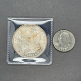 Estate 0.9 Silver 1921 US Morgan Dollar Brilliant Uncirculated with Light Gold Obverse Toning UNC