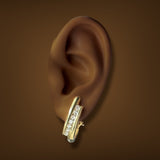 Estate 14K Y Gold 1.10ctw Diamond J Hoop Earrings