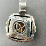 Estate David Yurman SS 14 Pearl & 0.36ctw Sapphire Cable Enhancer Pendant