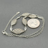 Estate SS CZ Graduated Station Necklace