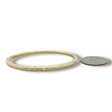 14K Y Gold 0.32ctw  F/SI1 Brushed Finish Diamond Bangle