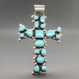 Estate SS Turquoise Cross Pendant