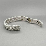 Estate Judith Ripka SS Amethyst Cuff Bracelet