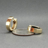 Estate 14K Y Gold 0.62ctw Citrine Hoop Earrings