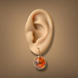 Estate 14K Y Gold 7.20ctw Amber Drop Earrings
