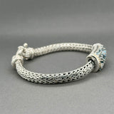 Estate Effy SS 18 3.80ctw Aquamarine & Topaz Station Bracelet