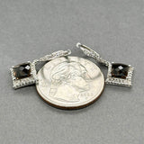 Estate 14K W Gold 1.68ctw Smoky Quartz & 0.22ctw Diamond Earrings