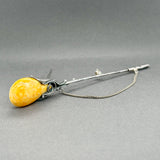 Estate SS Amber Stick Pin