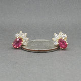 Estate 18K Y Gold 1.18ctw Ruby & 0.48ctw Diamond Stud Earrings