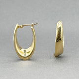 Estate 14K Y Gold 23.82mm Oval Hoop Earrings